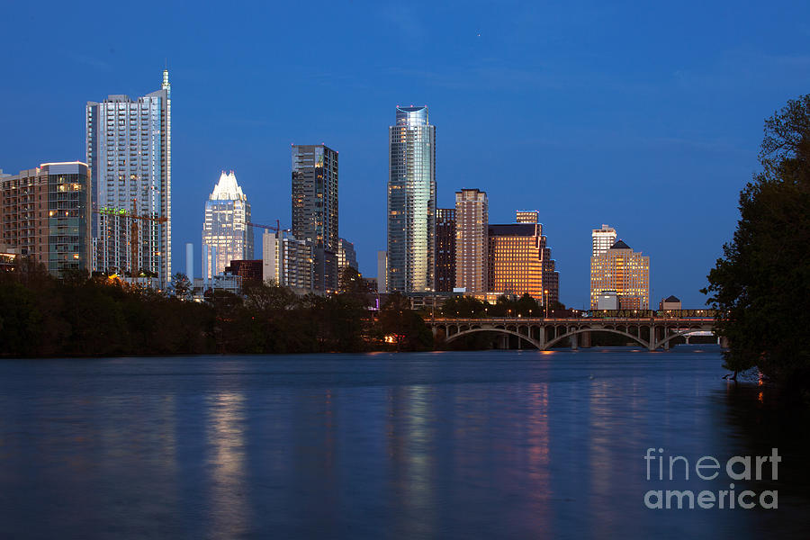 Downtown Austin Texas Skyline at dusk Photograph by Bill Cobb - Fine ...