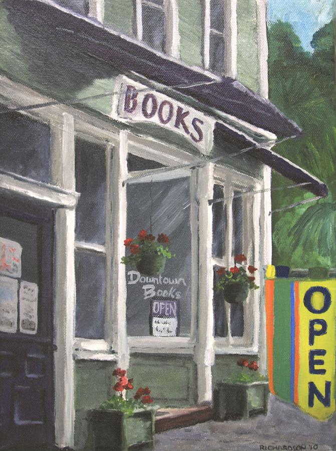 Downtown Books Painting by Susan Richardson
