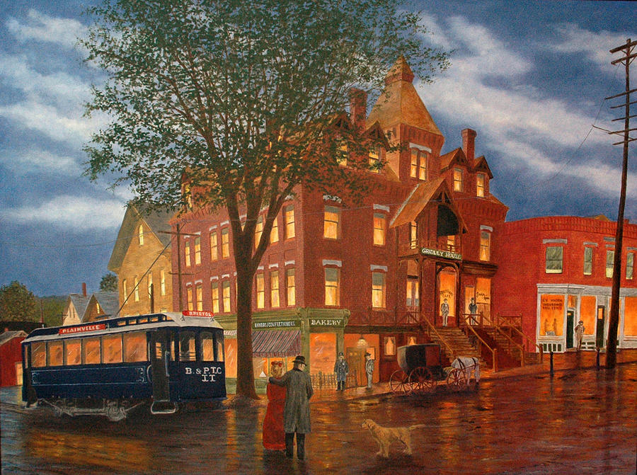Downtown Bristol Painting by Rick Fitzsimons