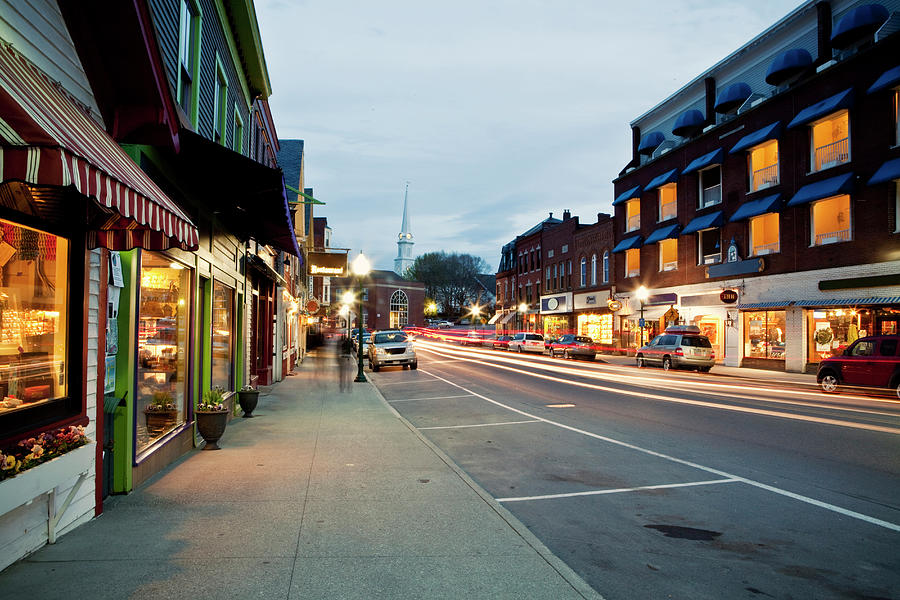 Downtown Camden, Maine Is Seen At Photograph by Chris Bennett