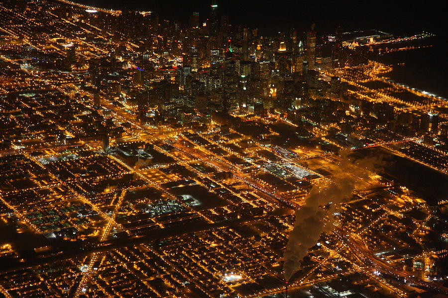 Downtown Chicago at night Photograph by Nathan Rupert