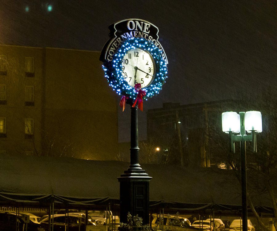 Downtown Clock Photograph by Jonny D