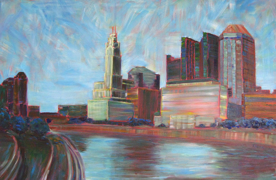 Downtown Columbus Painting by Robie Benve