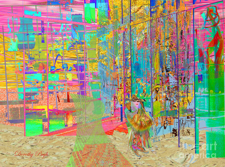 Abstract Digital Art - Downtown Vision by Dorothy  Pugh