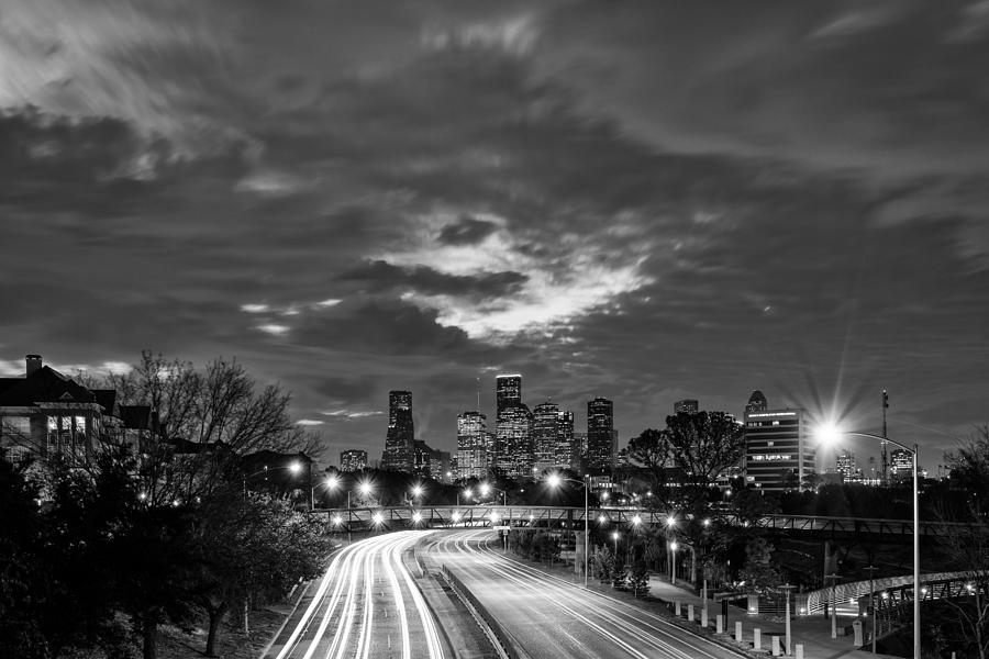 Downtown Houston Skyline in Black and White - Texas #1 Photograph by Silvio Ligutti