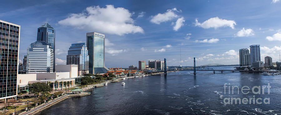 Downtown Jacksonville Florida Panoramic Photograph by Ules Barnwell