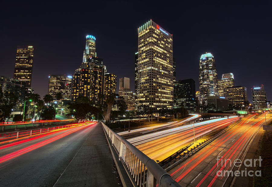 Downtown L. A. Photograph by Eddie Yerkish