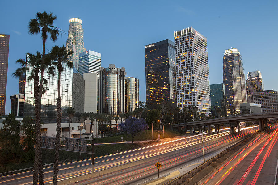 Downtown LA and 101 Photograph by Richard Nowitz | Fine Art America