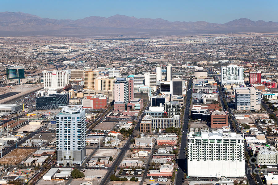 Downtown Las Vegas Skyline Photograph by Bill Cobb - Fine Art America