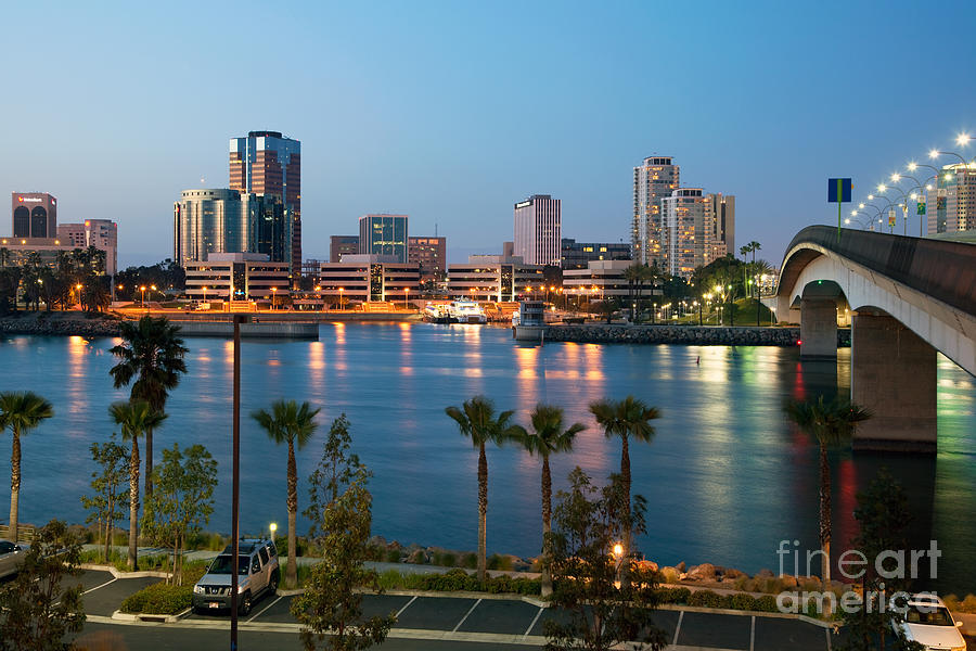 Downtown Long Beach California Skyline Photograph by Bill Cobb