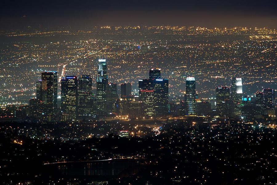 Downtown Los Angeles at Night Photograph by Eric A Norris