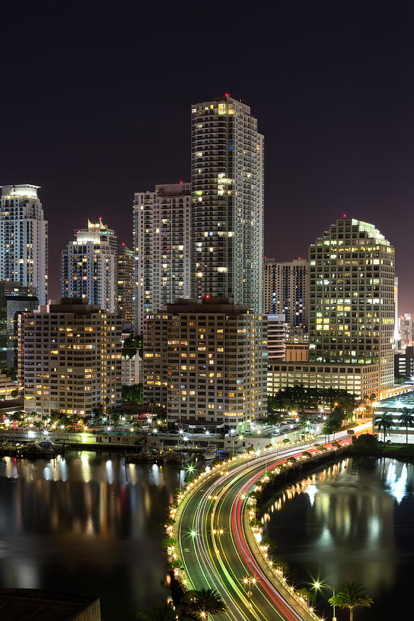 Architecture Photograph - Downtown Miami from Brickell Key by Andres Leon