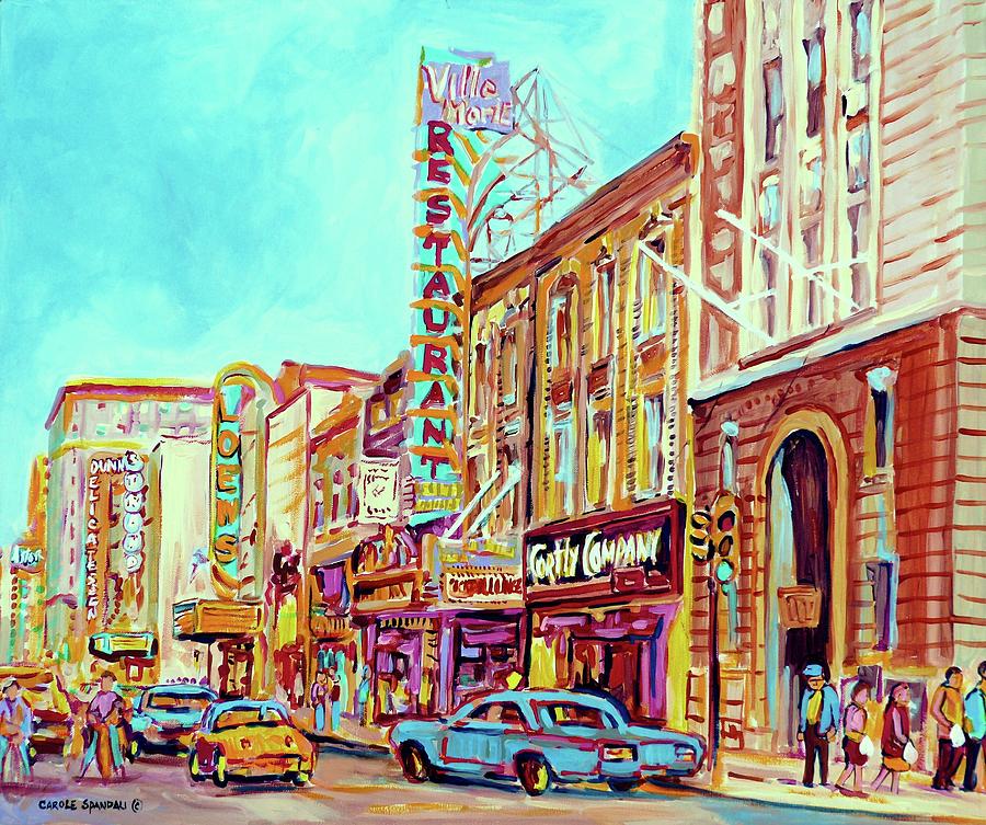 Downtown Montreal Painting by Carole Spandau
