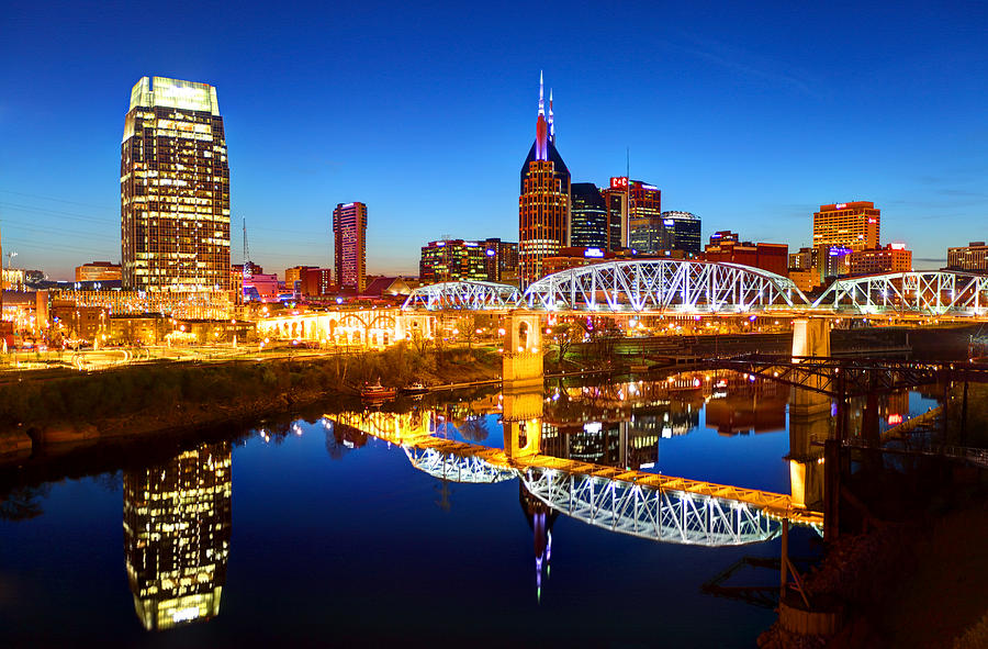 Downtown Nashville, Tennessee Skyline Photograph by DenisTangneyJr