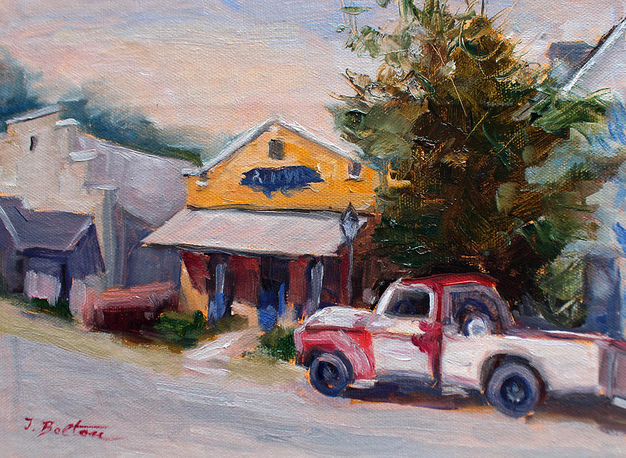 Architectural Painting - Downtown Old Suwanee by Ingrid Bolton Architectural Painting - Downtown Old Suwanee by Ingrid Bolton