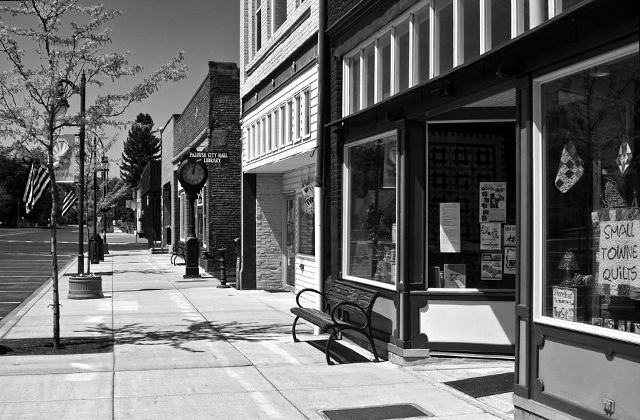Downtown Palouse In Black and White Photograph by Lee Santa