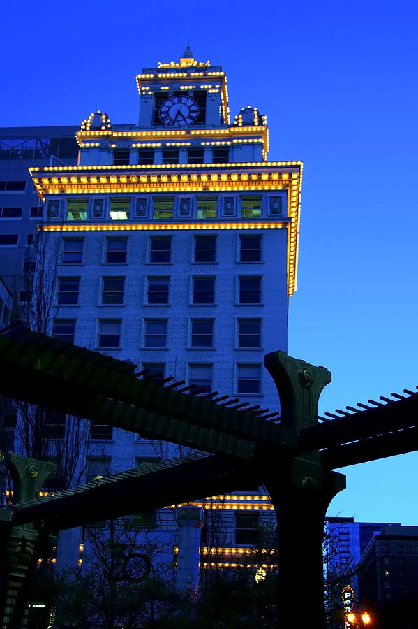 Downtown Portland Lights 22652 Photograph by Jerry Sodorff