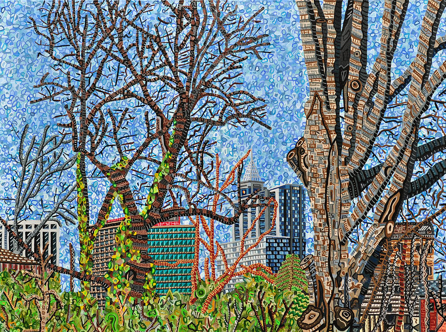 Raleigh Painting - Downtown Raleigh - View from Chavis Park by Micah Mullen