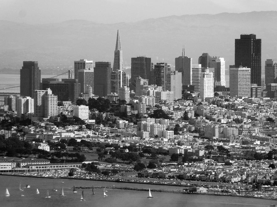 Downtown San Francisco Black White Photograph by Jeff Lowe