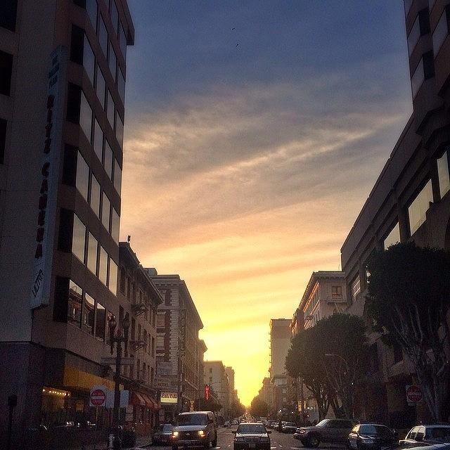 Car Photograph - Downtown San Francisco Sunsets by Karen Winokan