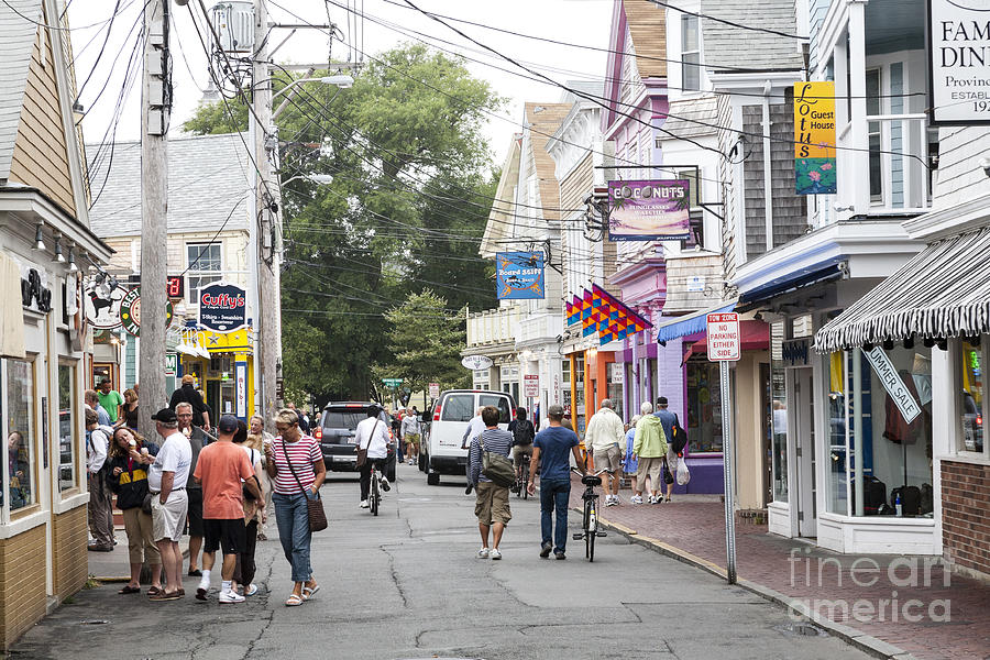 Downtown scene in Provincetown on Cape Cod in Massachusetts Photograph by William Kuta