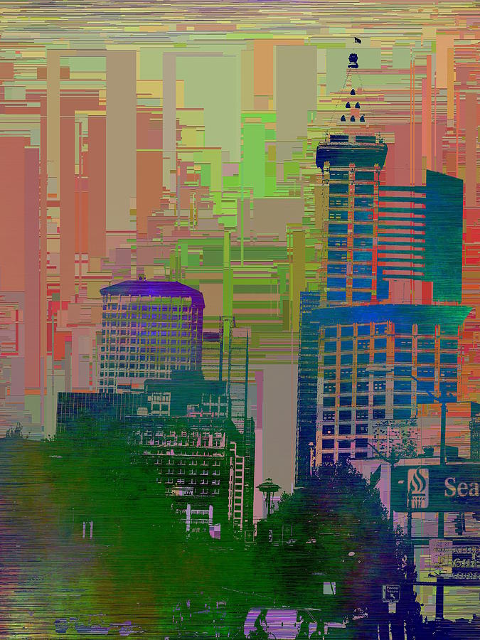 Downtown Seattle Cubed 2 Digital Art by Tim Allen