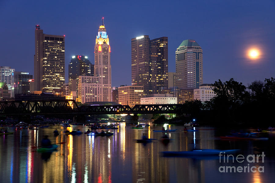 Columbus Photograph - Downtown Skyline of Columbus by Bill Cobb