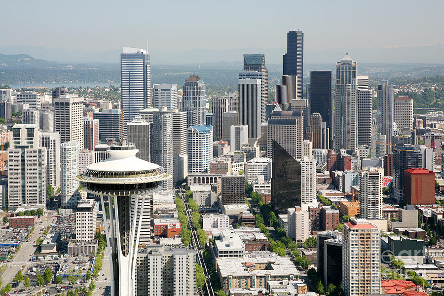 Seattle Photograph - Downtown Skyline of Seattle by Bill Cobb