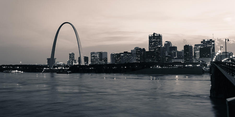 St. Louis Photograph - Downtown St. Louis in twilight by Scott Rackers