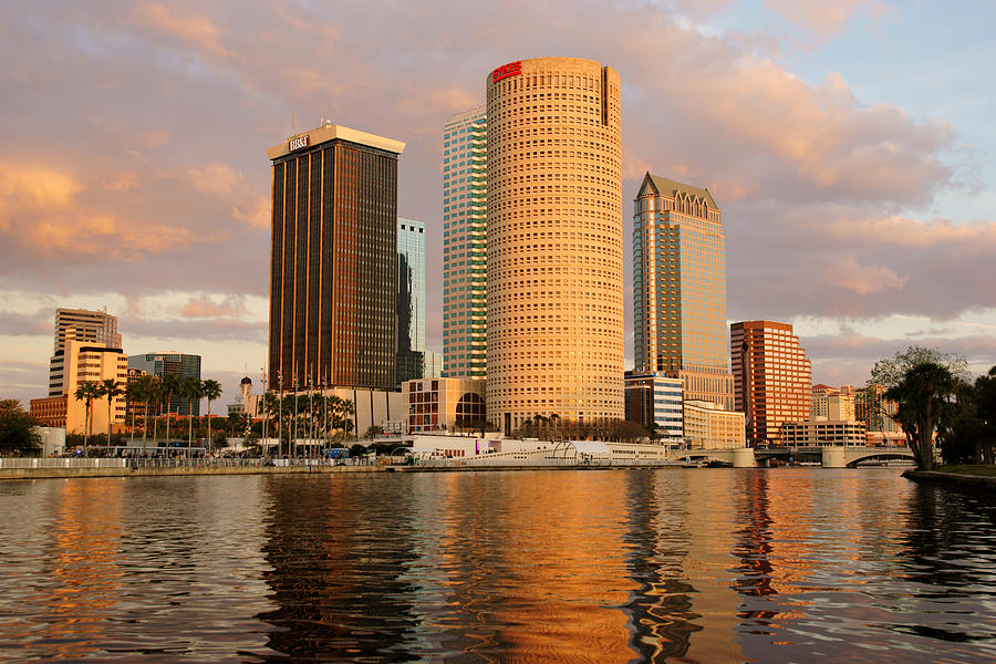 Downtown Tampa at Dusk on Hillsborough River Photograph by Daniel Woodrum