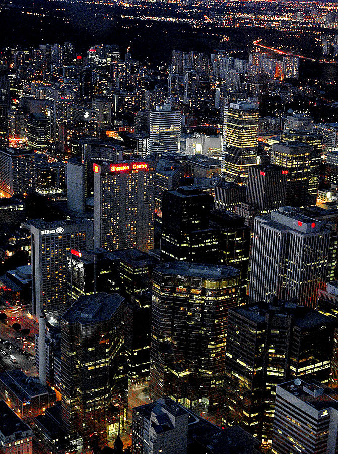Downtown Toronto at Night Photograph by Patrick Boening