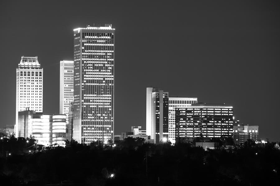 Black And White Photograph - Downtown Tulsa Oklahoma by Gregory Ballos