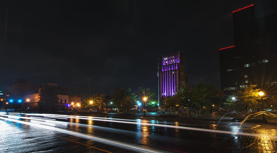 Downtown Tyler Texas at Night Photograph by Todd Aaron