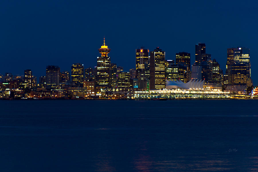 Architecture Photograph - Downtown Vancouver at night  by Eti Reid