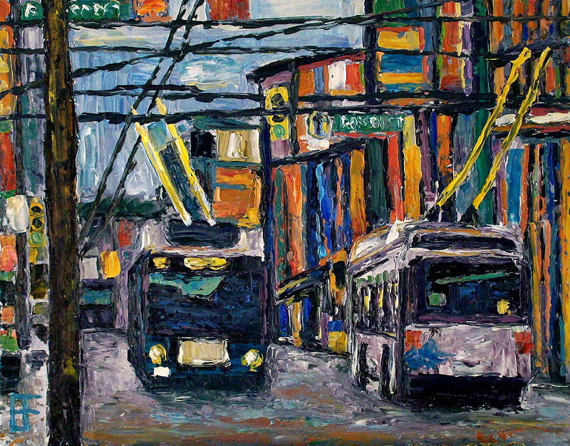 Downtown Vancouver BC Painting by Allen Forrest