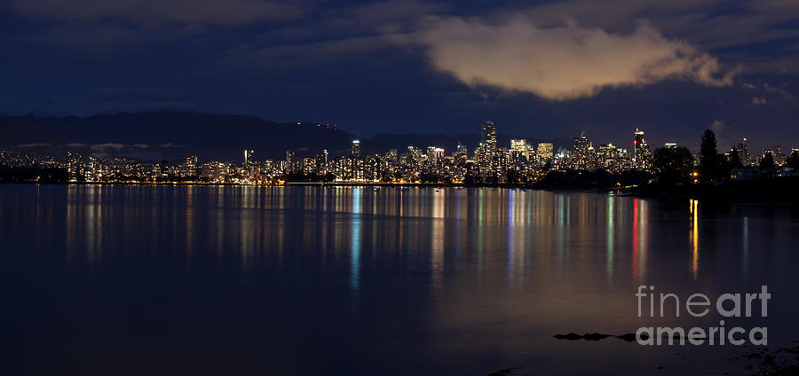 Vancouver Photograph - Downtown Vancouver By Night by Neil Webb