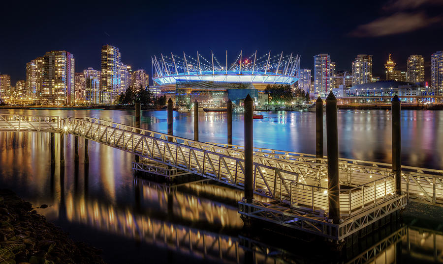 Downtown Vancouver Lights Reflected In Photograph by Alexis Birkill