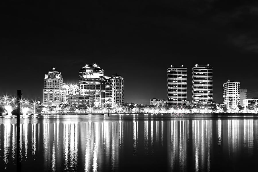Downtown West Palm Black and White Photograph by Mark Andrew Thomas