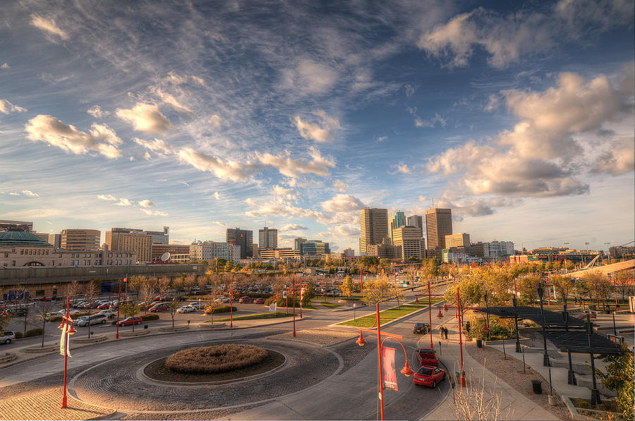 Downtown Winnipeg from The Forks Photograph by Morrismulvey