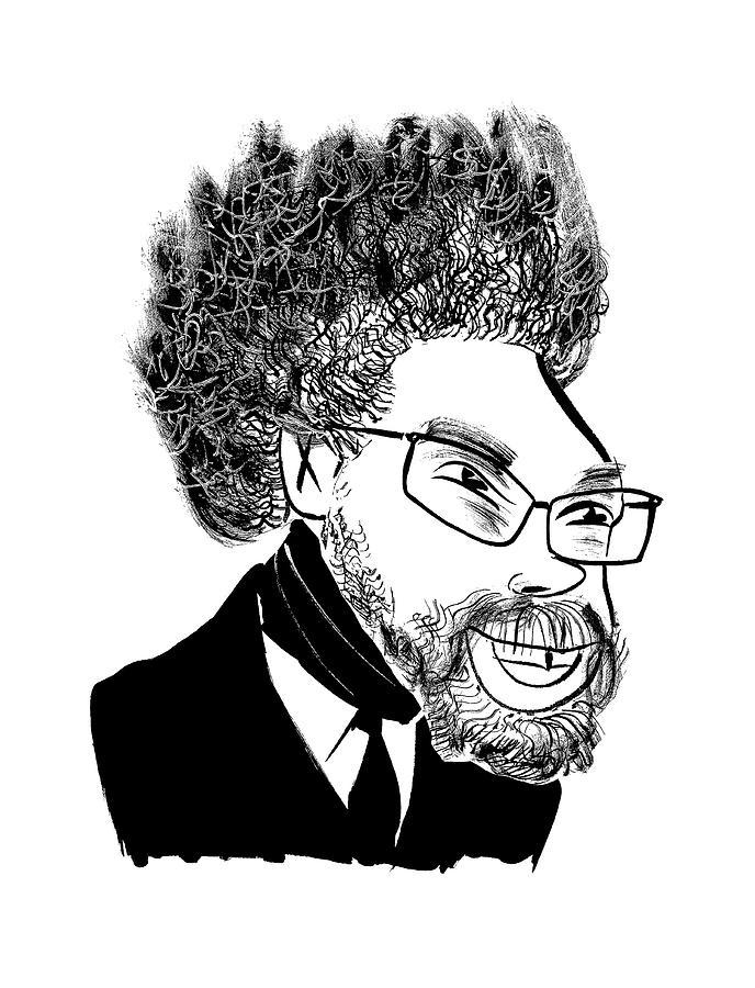 Dr. Cornel West Drawing by Tom Bachtell