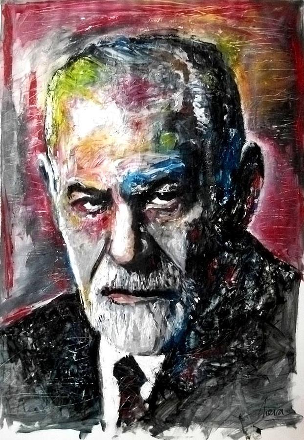 Dr Sigmund Freud Psychoanalyst Painting by Marcelo Neira