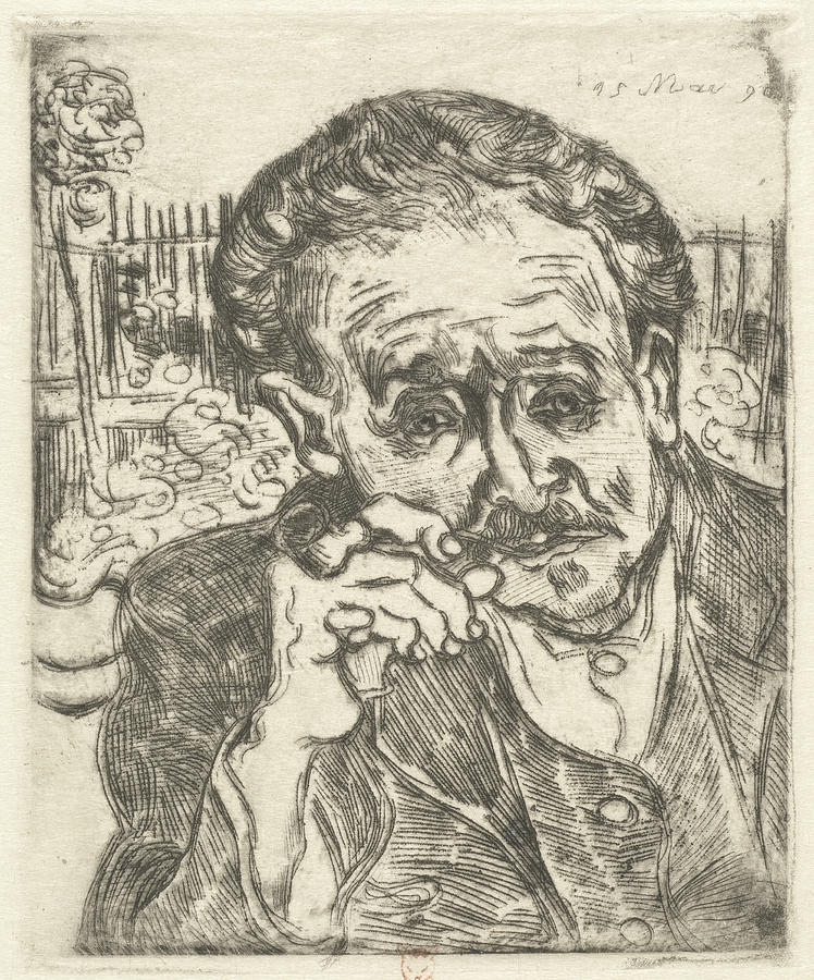 Dr. Gachet Man with a Pipe Drawing by Vincent van Gogh - Fine Art America