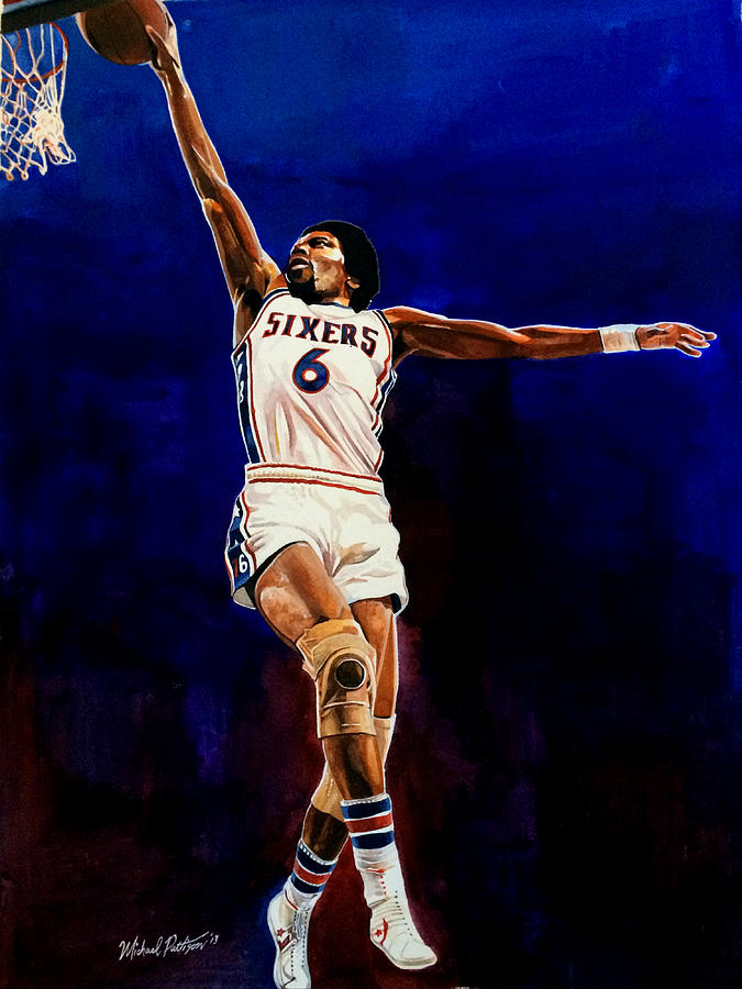 DR J Julius Erving Dunk Basketball Giclee on Canvas. -  Hong Kong