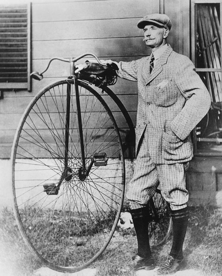Dr. Kendall With His Bicycle Photograph by Underwood Archives