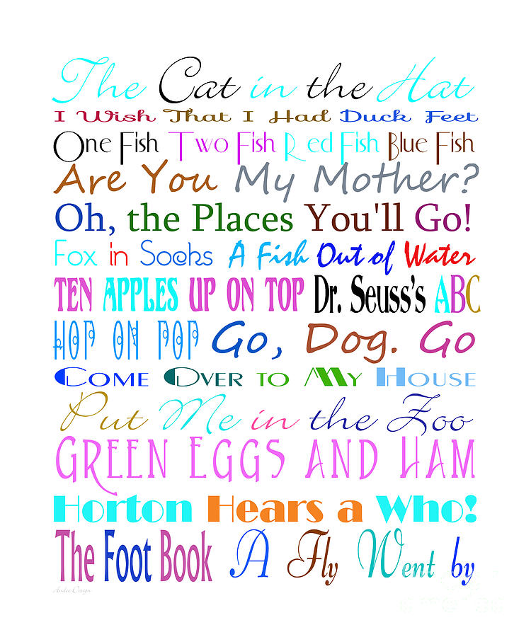 Book Digital Art - Dr Seuss Books 3 by Andee Design