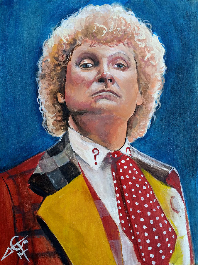 Dr Who # 6 - Colin Baker Painting by Tom Carlton