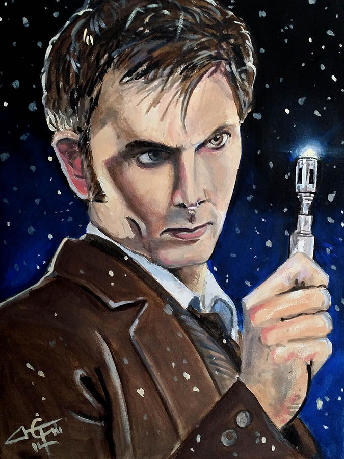 Dr Who #10 - David Tennant Painting by Tom Carlton