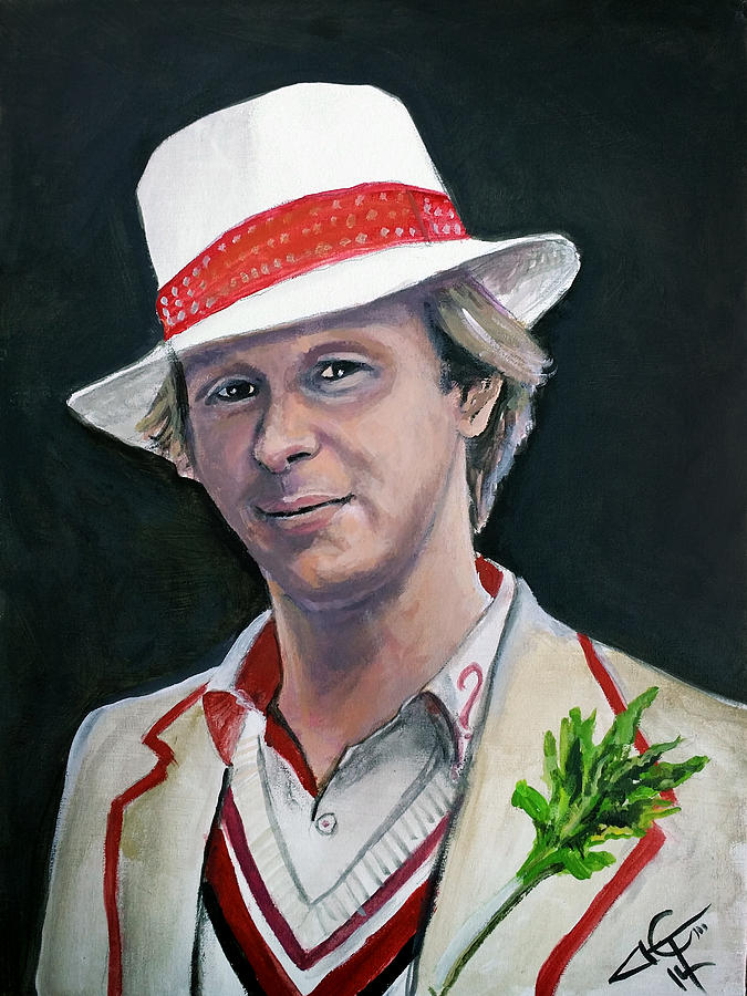 Dr Who #5 - Peter Davison Painting by Tom Carlton