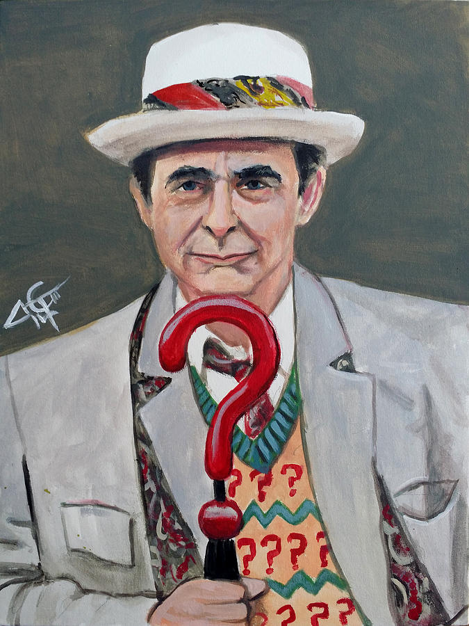 Dr Who #7 - Sylvester McCoy Painting by Tom Carlton