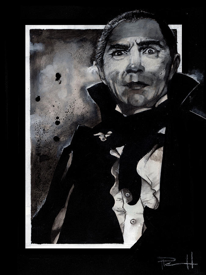 Dracula in black and white Painting by Sean Parnell